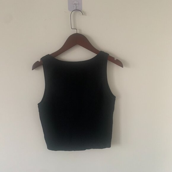 Prada Women's Black Ribbed Jersey Crop TOP - Picture 9 of 11